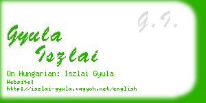 gyula iszlai business card